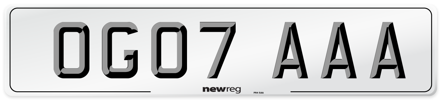 OG07 AAA Number Plate from New Reg